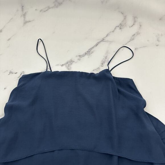 Banana Republic Womens Tiered Maxi Dress Size 12 New Navy Blue Flutter Layers - Picture 2 of 10